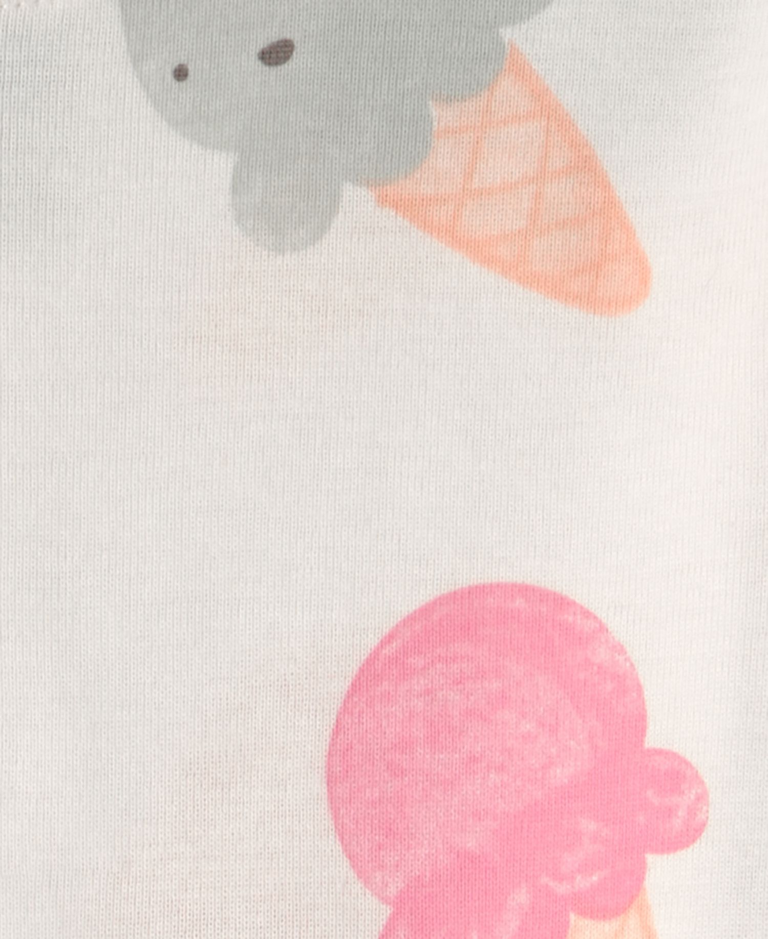 Baby and Toddler Girls' Ice Cream Short-Sleeve T-Shirt and Shorts Snug-Fit Cotton Pajama, 4-Piece Set