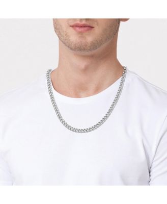 Men s Curb Chain Set, Silver Tone - 22" Curb Necklace & 8.5" Bracelet