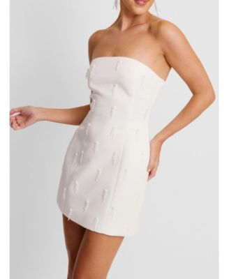 Women's Bandeau Embellished Diamante Mini Dress