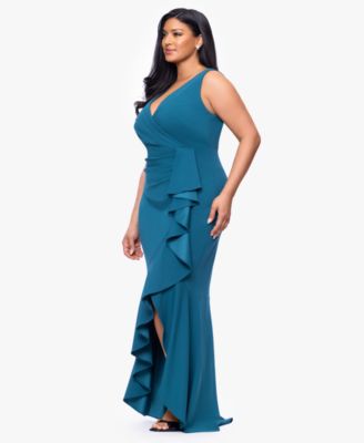 Plus Size Sleeveless V-Neck High-Low Dress