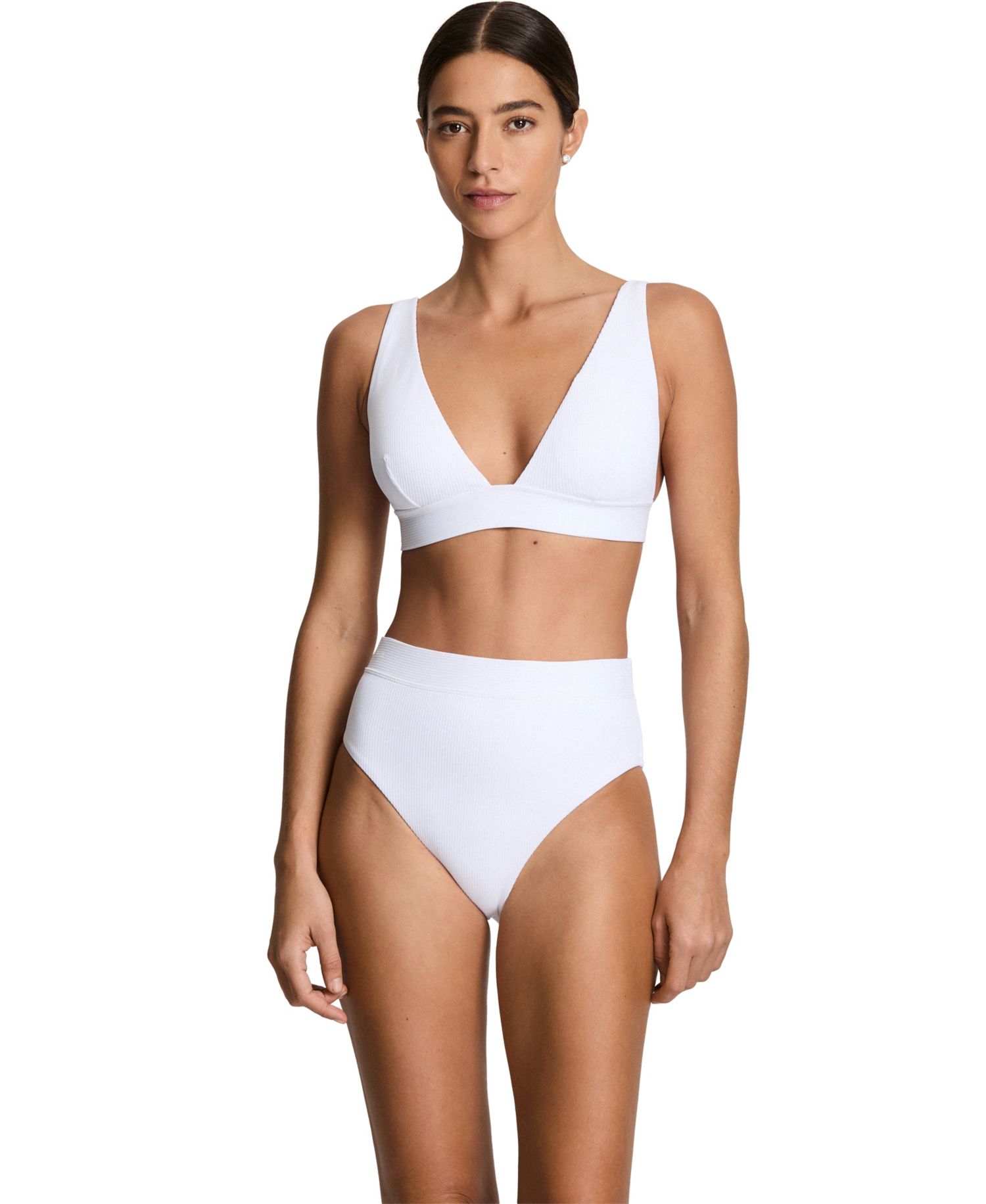 Women's Banded Tall V-Neck Swim Top