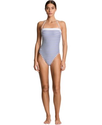 Women's Modern Bandeau Neck One-Piece Swimsuit
