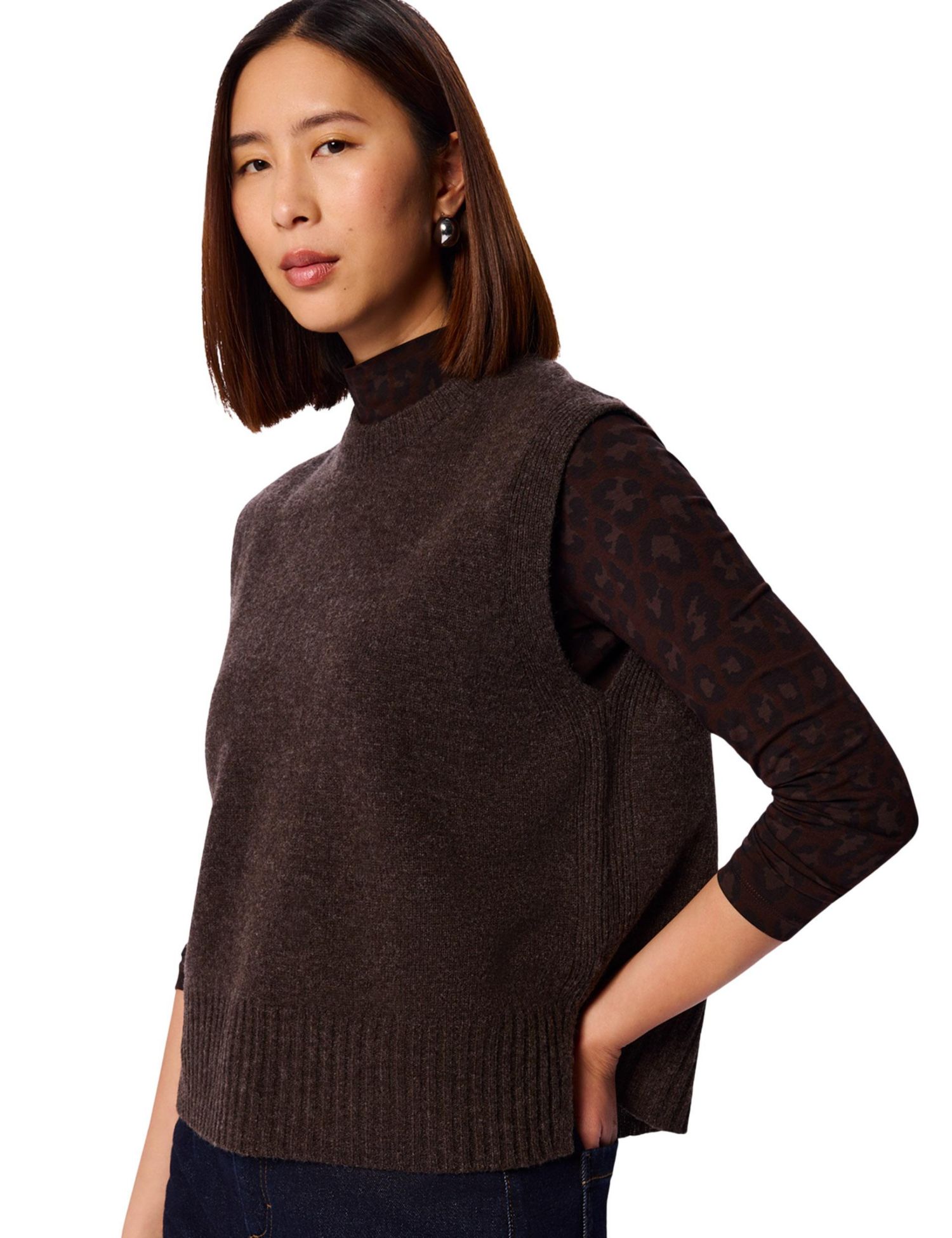 Women's Animal Roll Neck Top