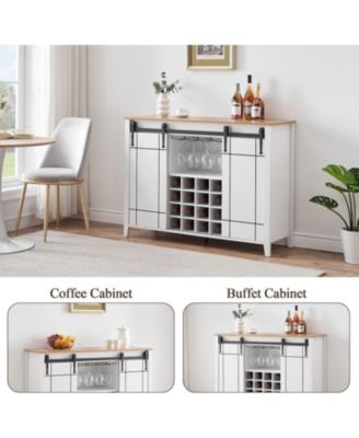 Coffee Bar Cabinet  Wine Glass Rack