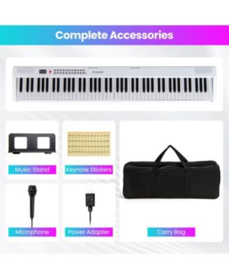 Key Foldable Electric Keyboard Piano with Wireless MIDI and Dual Speakers