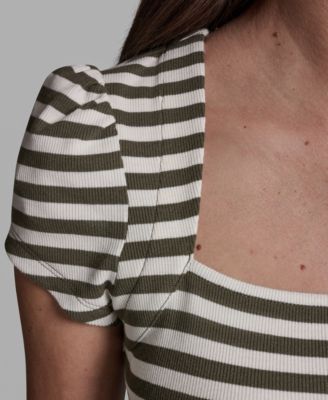 Women's Cap-Sleeve Square Neck Top