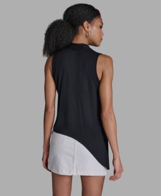 Women's Asymmetrical Faux Wrap V-Neck Top