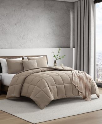 Solid Washed Microfiber 5-Pc. Comforter Set, King