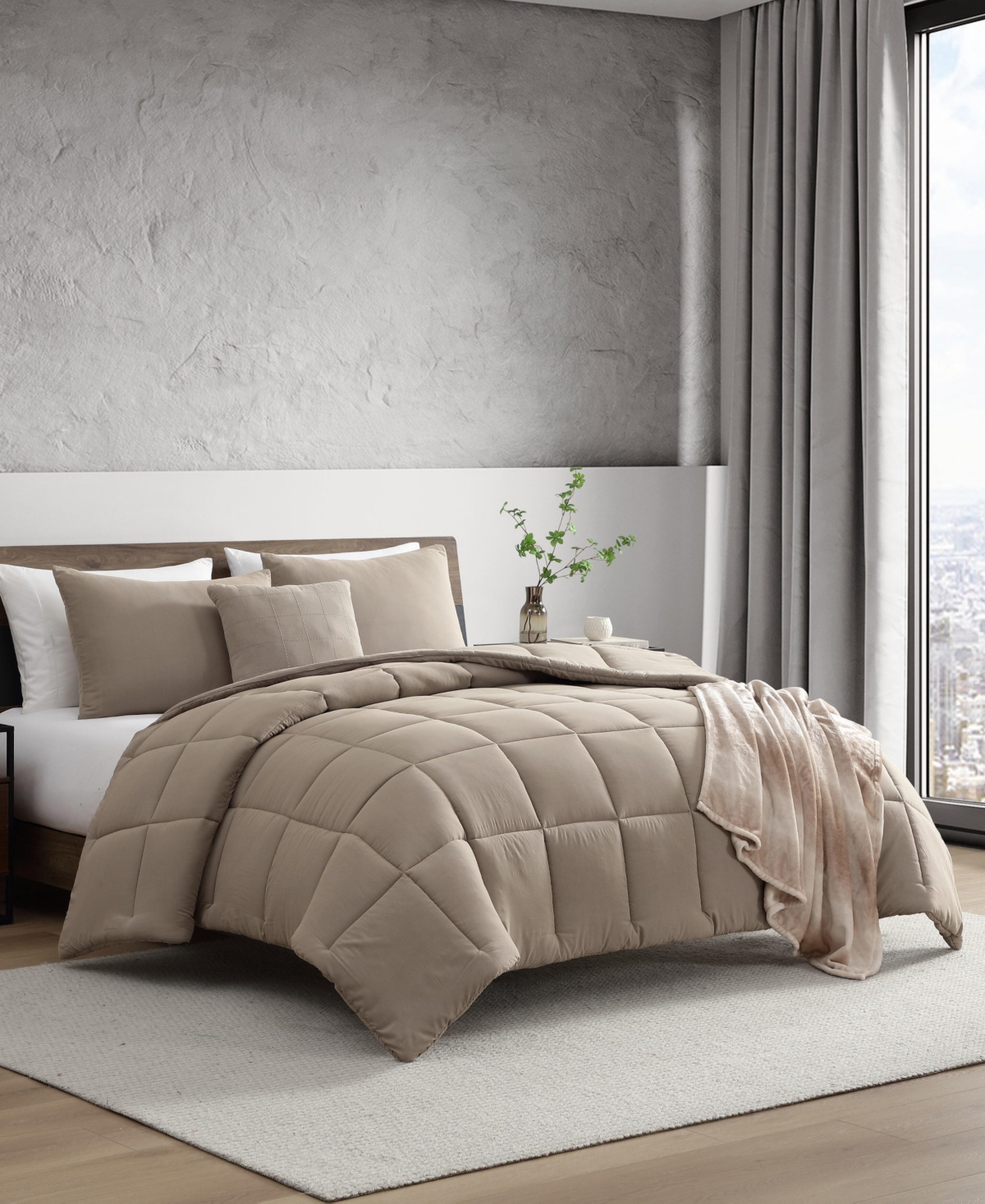 Kenneth Cole Reaction Solid Washed Microfiber 5-Pc. Comforter Set