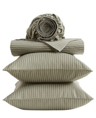 Twill Stripe Texture Microfiber 4-Pc. Sheet Set, King