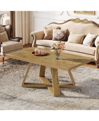 47.2" Rectangle Coffee Table for Living Room, Farmhouse Style