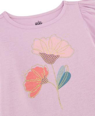 Girls' 2T-6X Flutter Sleeve Top and Printed Tulle Skort, 2-Piece Set