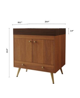 30" Freestanding Bathroom Vanity with Faux Marble Top, Ceramic Sink, Soft Close Storage for Small Bathrooms