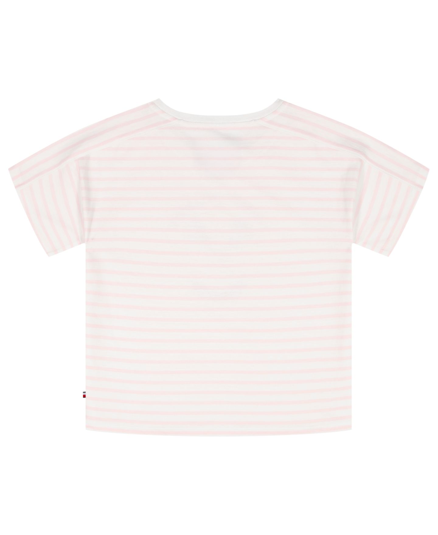 Футболка Tommy Hilfiger Round Neck Stripe для девочек, цвет: Аквамариновый — фото 6