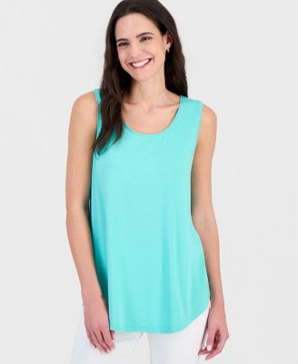 Women's Scoop-Neck Sleeveless Tank Top, Regular & Petite