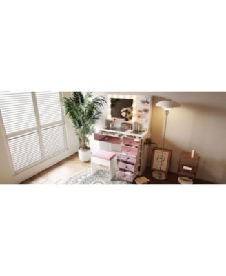 Stylish Coffee Table with 2 Drawers White Finish Modern Living Room Center Table with Storage