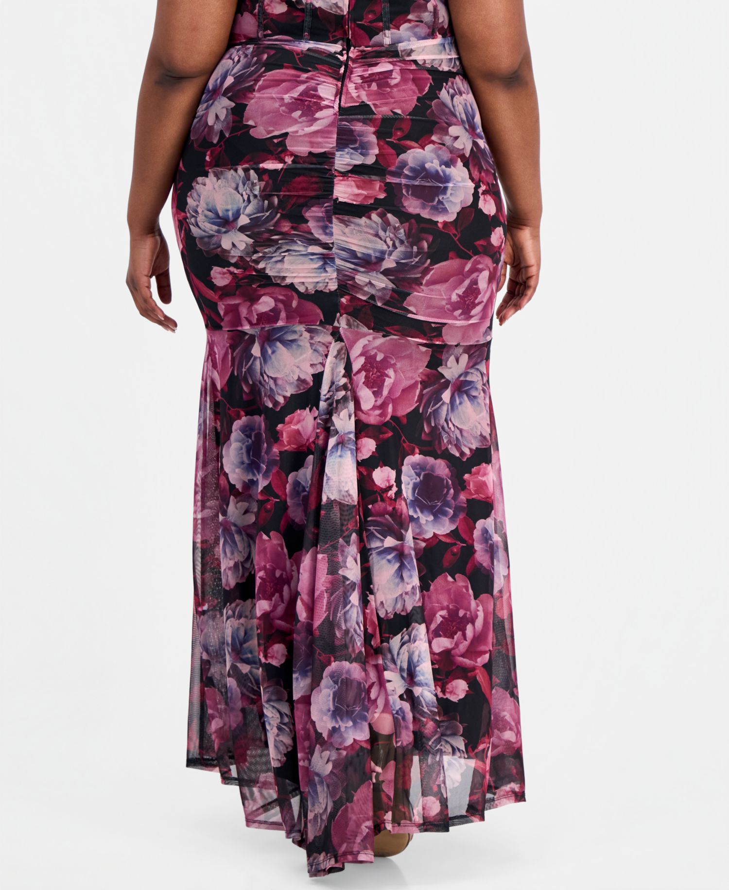 Trendy Plus Size Off-The-Shoulder Mesh Dress
