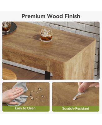 63" Long Bar Table, Counter Height Pub Dining Table for 4-6, Modern Home Bar Unit