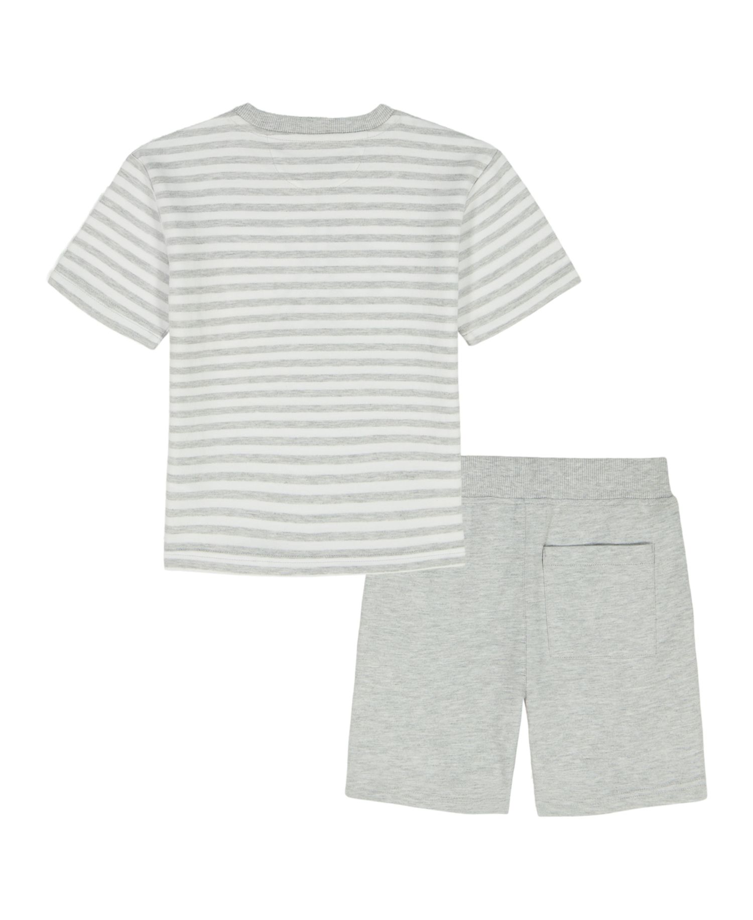Boys' 2T-7 Relaxed Striped T-Shirt and French Terry Cargo Shorts, 2-Piece Set