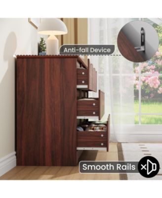 Wooden Dresser with 9 Drawers, Tall Modern Closet with Deep Storage, Large Chest of Drawers with Wide Top, Long Storage Dresser for Bedroom