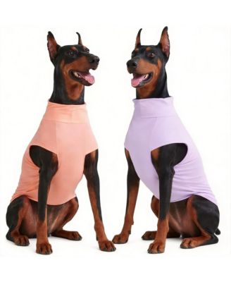 Aronkl Uv Protection Spf 30 Breathable Quick Dry Dog T Shirt - Purple peach