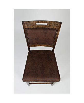 Industrial Nailhead Trim Upholstered Back Counter Stool (Set of 2)