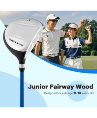 38 Inch Junior #3 Fairway Wood Golf Club with Fiberglass Shaft for Kids 11-14