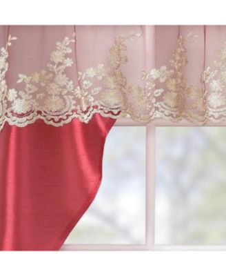 Polyester Bethany Embroidered 3 Piece Kitchen Curtains Tier & Swag Set 60" x 36"