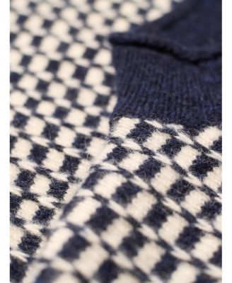 Women's Micro Check Funnel Neck Sweater