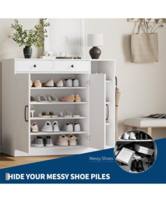  Shoe Cabinet for Entryway with Doors