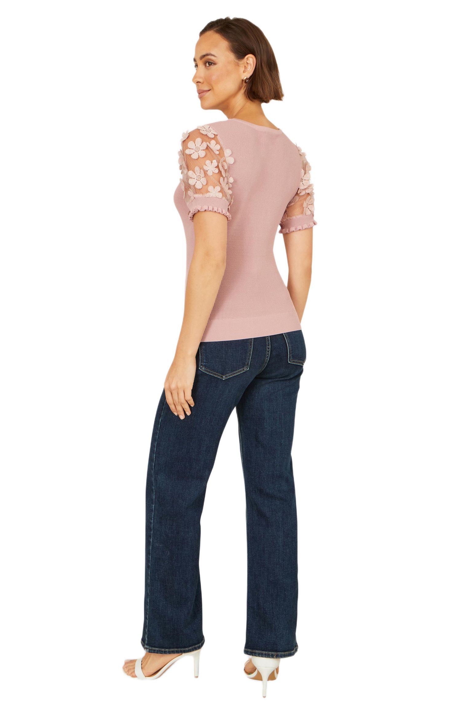 Women's Floral Applique Knitted Top