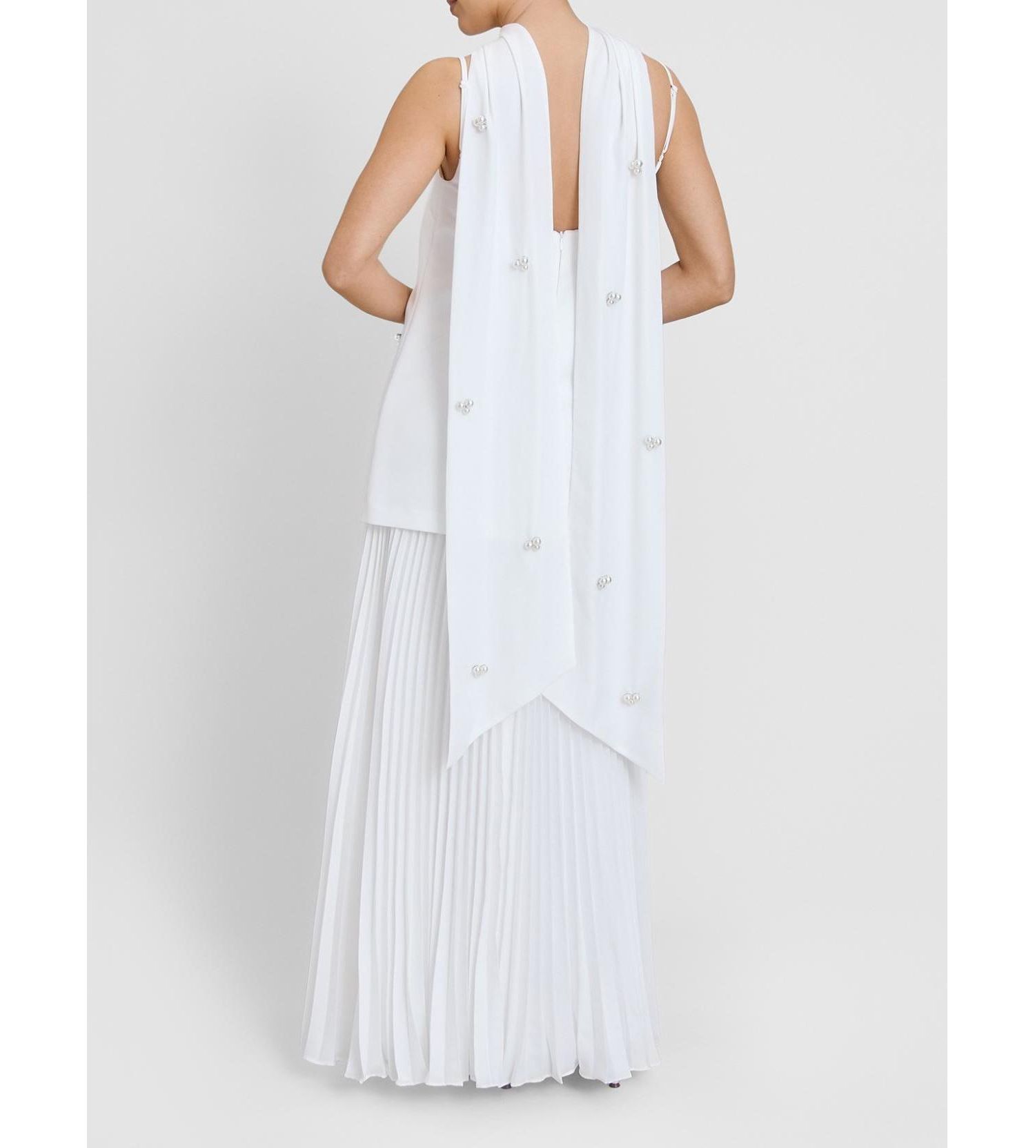 Women's Embellished Pearl Strappy Maxi Dress