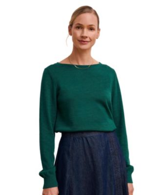 Women's Merino Fine Knit Boat Neck Jumper