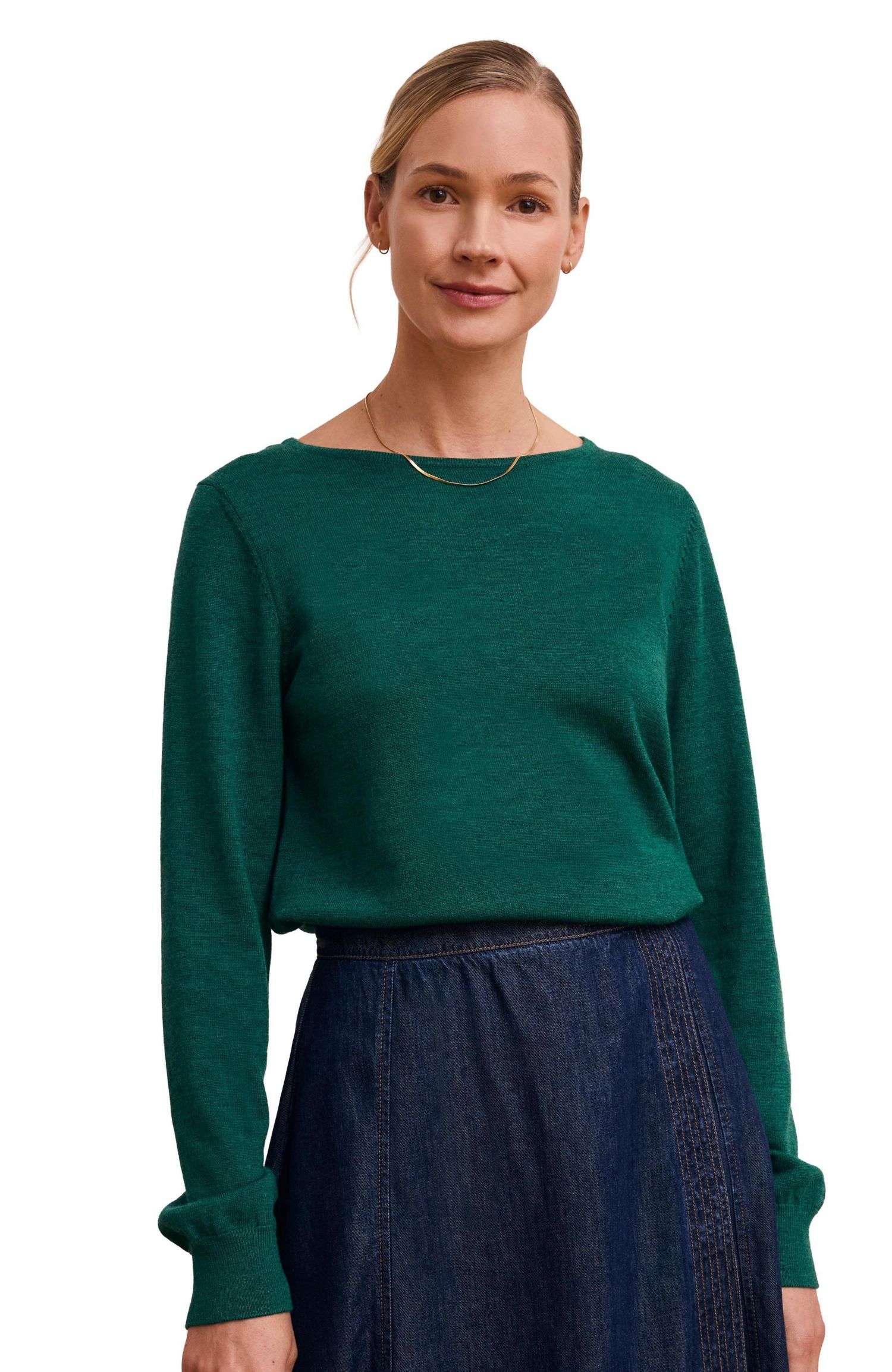 Women's Celtic and Co. Merino Fine Knit Boat Neck Jumper