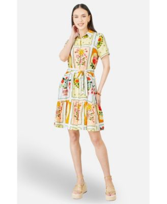 Women's Sun Patchwork Print Shirt Dress