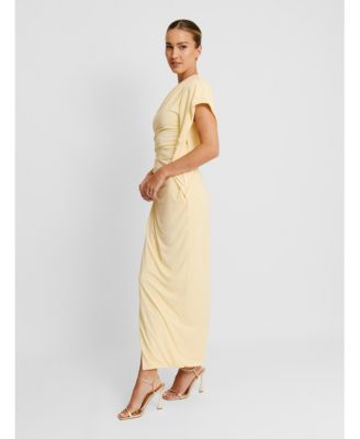 Women's Asymmetric Stretch Gathered Maxi Dress