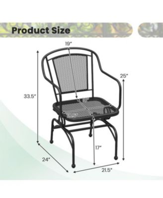 Set of 2 Outdoor Rocking Chairs with Mesh Seat