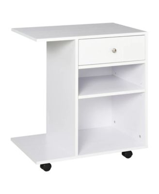 Rolling File Cabinet Cart with Wheels, Mobile Printer Stand with Drawer and Adjustable Shelf for Home Office