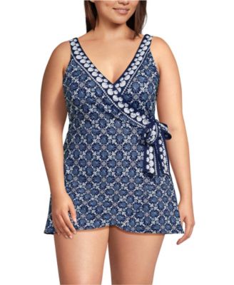 Women's Side Tie Mini Swim Dress Swimsuit