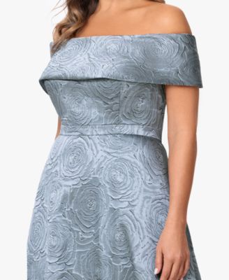  Plus Size Off-The-Shoulder A-Line Gown