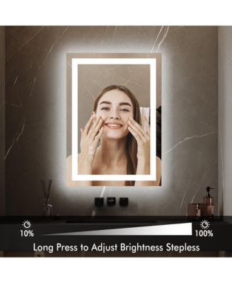 LED Bathroom Mirror 2028 Wall-Mounted Vanity Mirrors Stepless Dimmable Wall Mirrors, Backlit + Front Lit, Memory Function, Waterproof