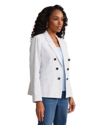 Women's Notch Collar Linen-Blend Jacket
