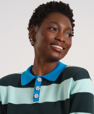 Women's Long-Sleeve Collared Knitted Sweater