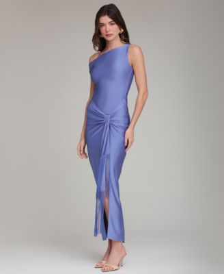 Women's One-Shoulder Fringe Front Dress