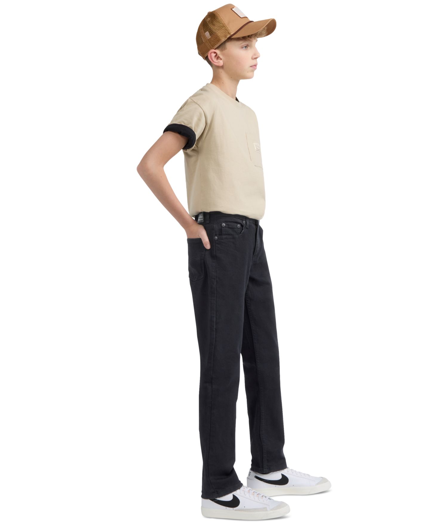 Джинсы Levi's 502™ Taper-Fit Stretch Performance Jeans для мальчиков, цвет: Чёрный — фото 3
