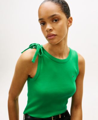 Women's Bow Detail Crew Neck Tank Top