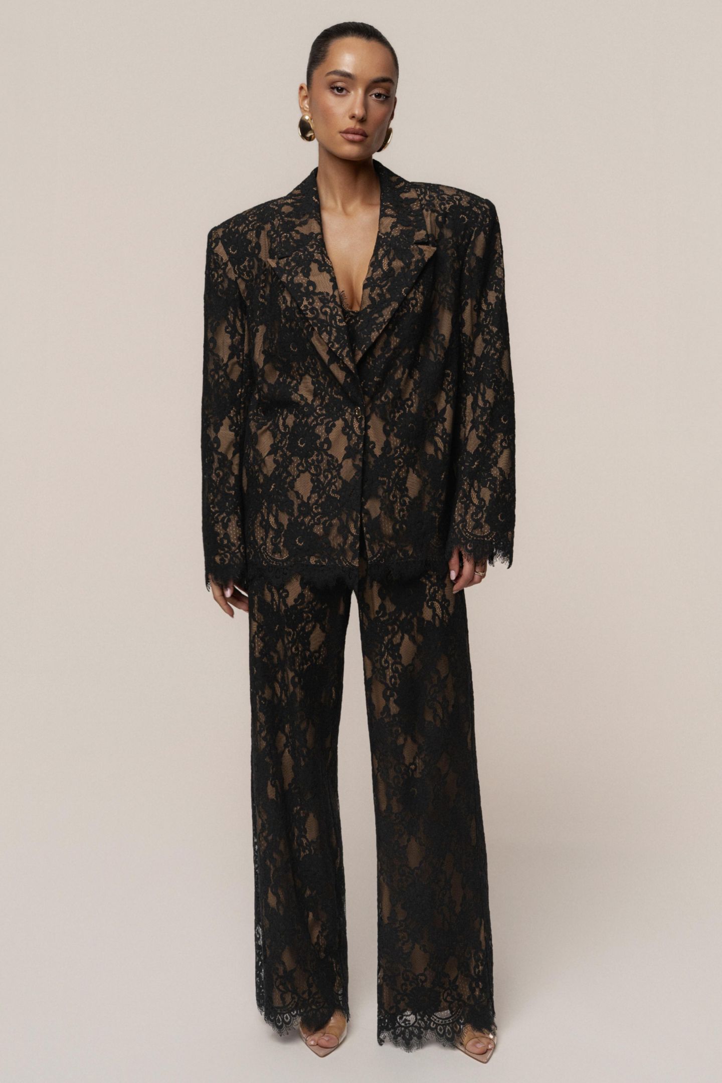 Женские брюки JLUXLABEL Forever Crush Lace Pant, цвет: Чёрный — фото 7