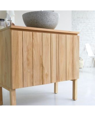 Jill vanity unit in teak wood 80