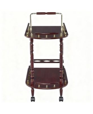 2-Tier Mobile Bar Cart with Wine Rack