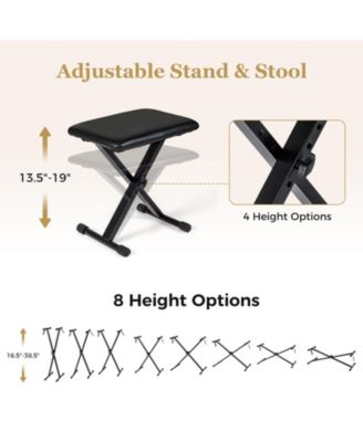 88-Key Electric Piano Keyboard with Adjustable Stand & Portable Bag for Home or Travel